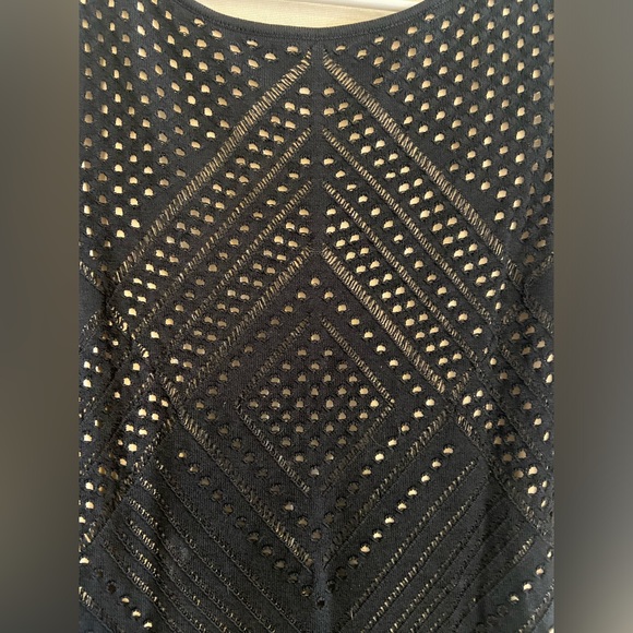 NWOT calvin klein womens size medium black mesh dress with nude underlay - Picture 4 of 6